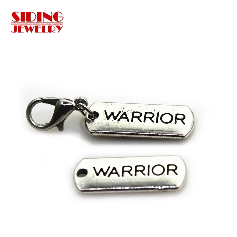 

New 20pcs/lot Silver Hang Tag Warrior Dangle Charms Lobster Clasp DIY Bracelet Necklace Pendants Jewelry Hanging Charms