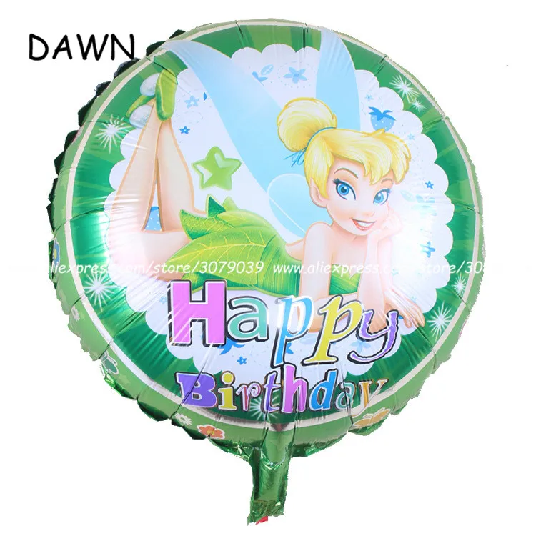 25 шт./лот 8 дюймовые круглые гелиевые воздушные шары tinkerbell elfin с днем рождения