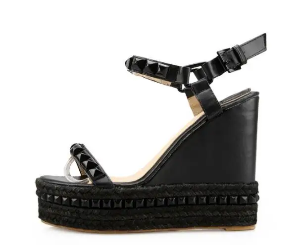 nude sole Сверхвысокая платформа; обувь на танкетке; обувь с шипами, на шпильке; Espadrilles; Римские сандалии женские ботильоны Обёрточная бумага Роскошная марка, женская обувь - Цвет: nude sole