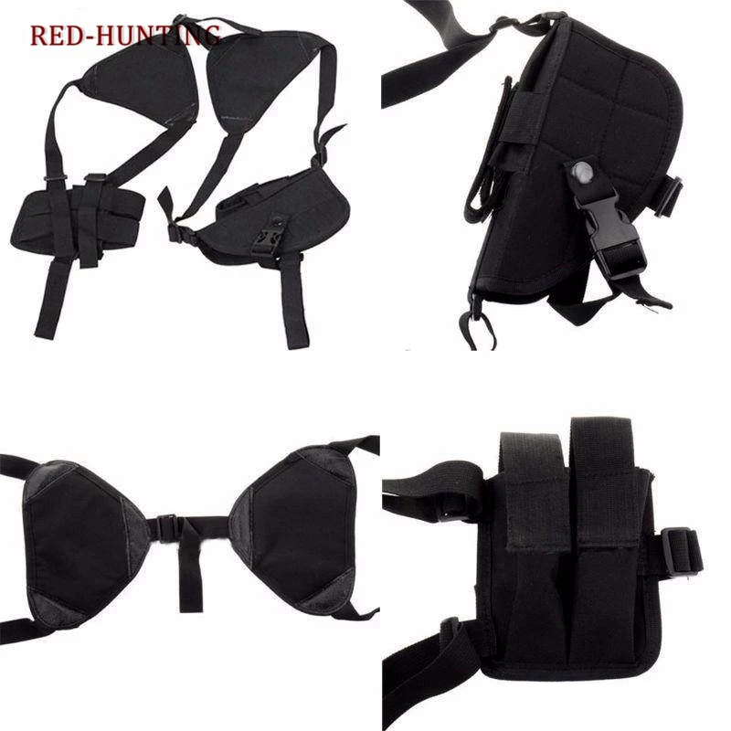 

Double Mag Pouch Shoulder Airsoft Handgun Holder Holsters Concealed Carry Dual Pistol Pouch Gun holster case Hunting Accessories
