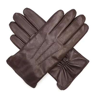 BROWN(cashmere) Harssidanzar Мужские Роскошные итальянские кожаные перчатки из овчины винтажные обработанные кашемировые шерстяные с подкладкой - Цвет: BROWN(cashmere)