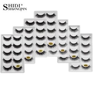 SHIDISHANGPIN натуральные норковые ресницы пушистые 3D ресницы Многоразовые 3D норковые Накладные ресницы Полный профессиональный макияж ресницы