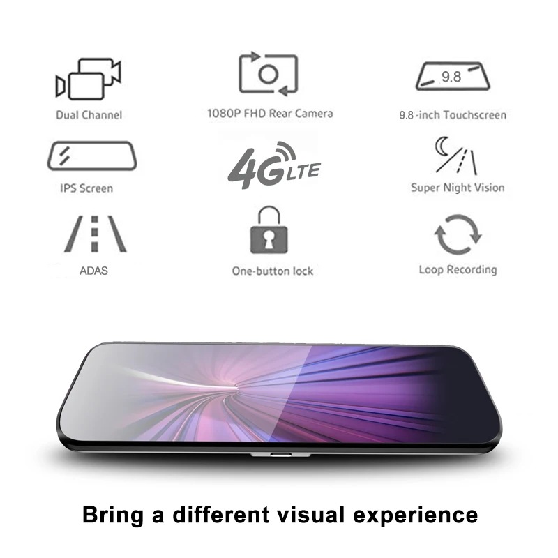 XPX камера заднего вида Dash Cam зеркало Android ADAS 4G 9 8 дюйма OLED экран 1080P WiFi Автомобильная