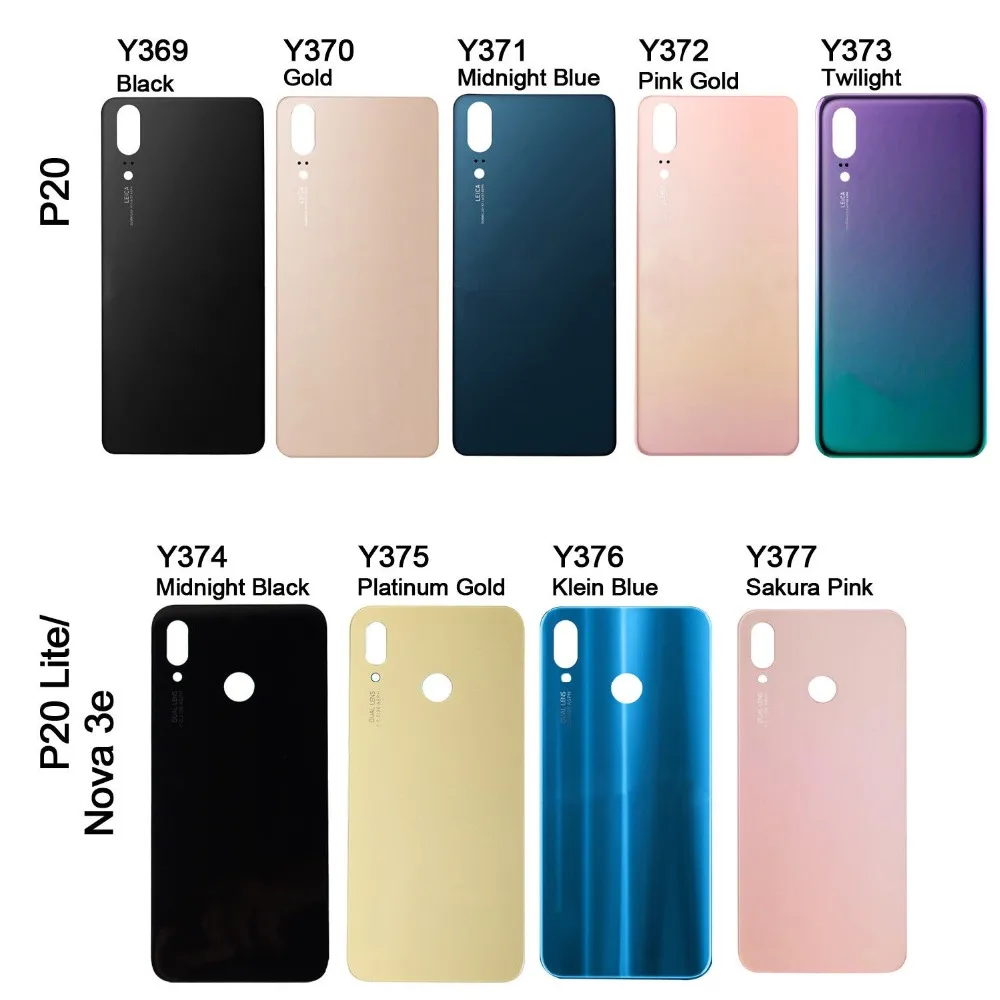 Сменный Чехол для задней крышки батареи + клей huawei P20/P20 Lite Nova 3e чехол стеклянного