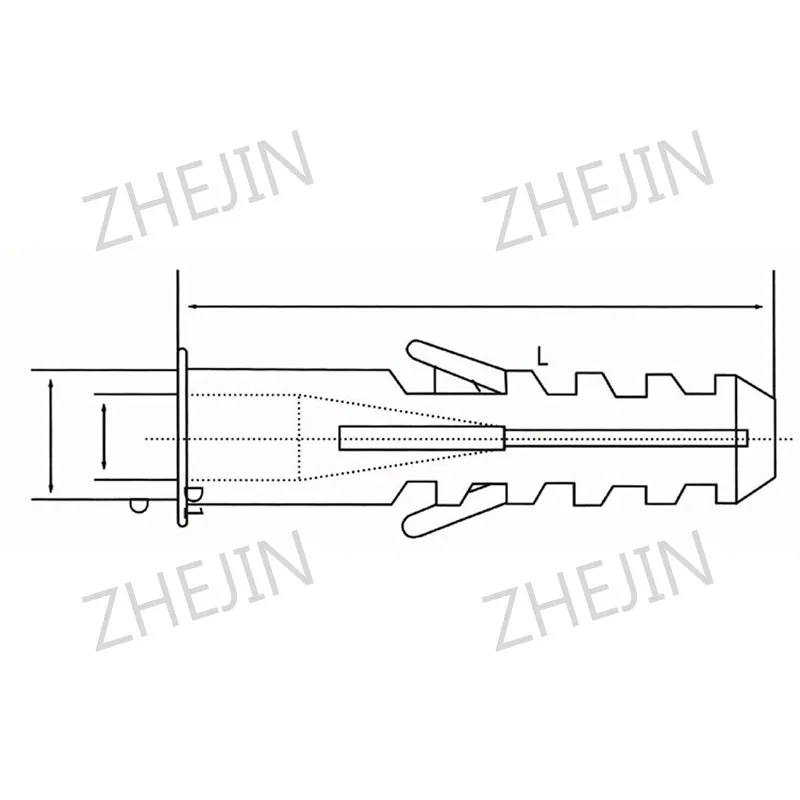 ZHEJIN (250 шт.) расширенный гвоздь 11 6*48 3 мм полиэтиленовый материал стена рифленая