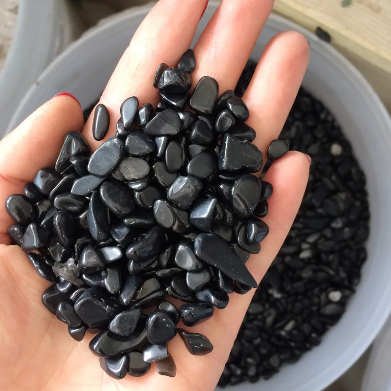 

100g Natural Black Obsidian Stone Polished Gravel Rock Crystal Quartz Mineral Specimen Fish Tank Garden Flowerpot Decoration