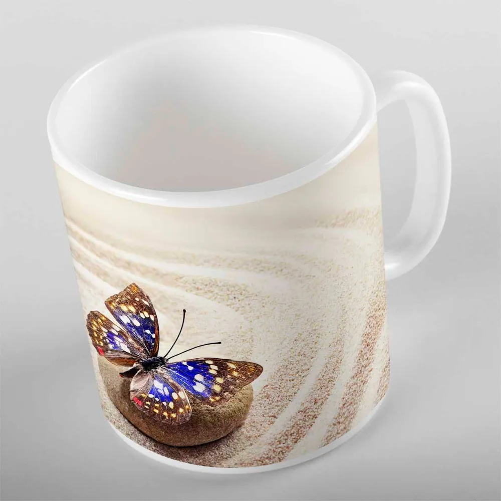 

Else Yellow Beach Sand on Brown Stones Blue Butterfly 3d Print Gift Ceramic Drinking Water Tea Bear Coffee Cup Mug Kitchen