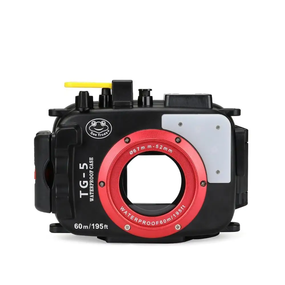 

Seafrogs 195FT/60M Underwater camera waterproof diving housing for Olympus TG-5 Black as PT-058