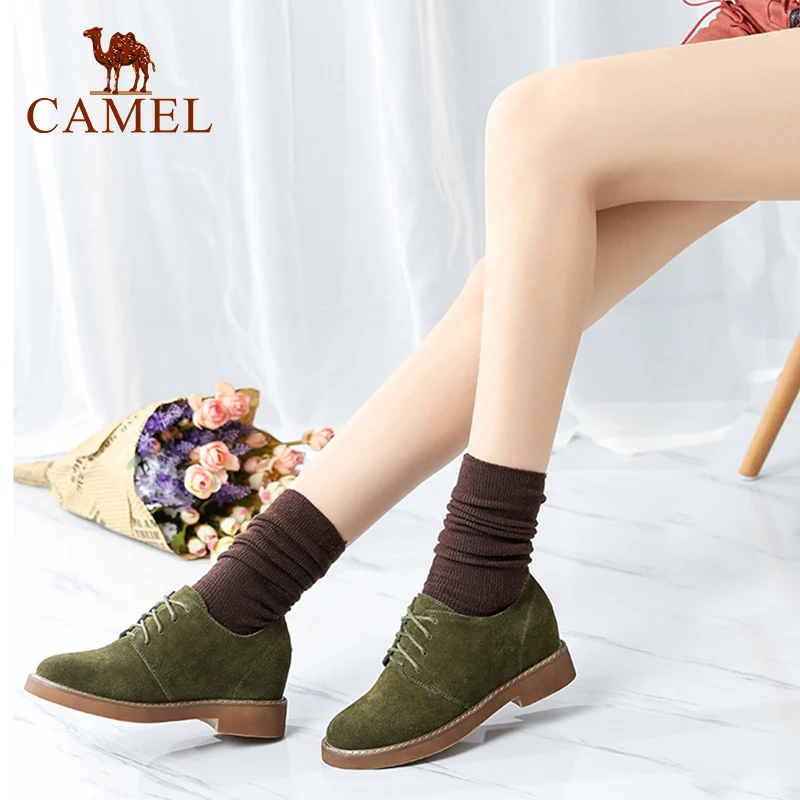 CAMEL/Новая коллекция женские весенние тонкие туфли из коровьей замши повседневные