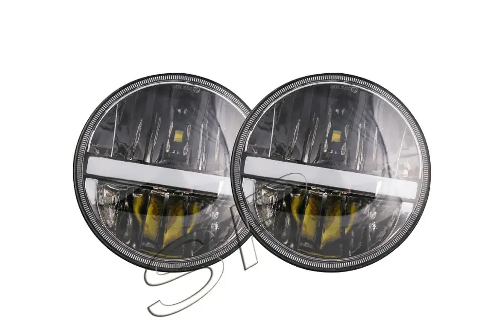 DRL 12V 24V 36 Вт " круглые светодиодные фары с белый светодиодный светильник для Российские Автомобили Уаз ГАЗ niva микроавтобус грузовиков авто-Стайлинг - Цвет: DRL