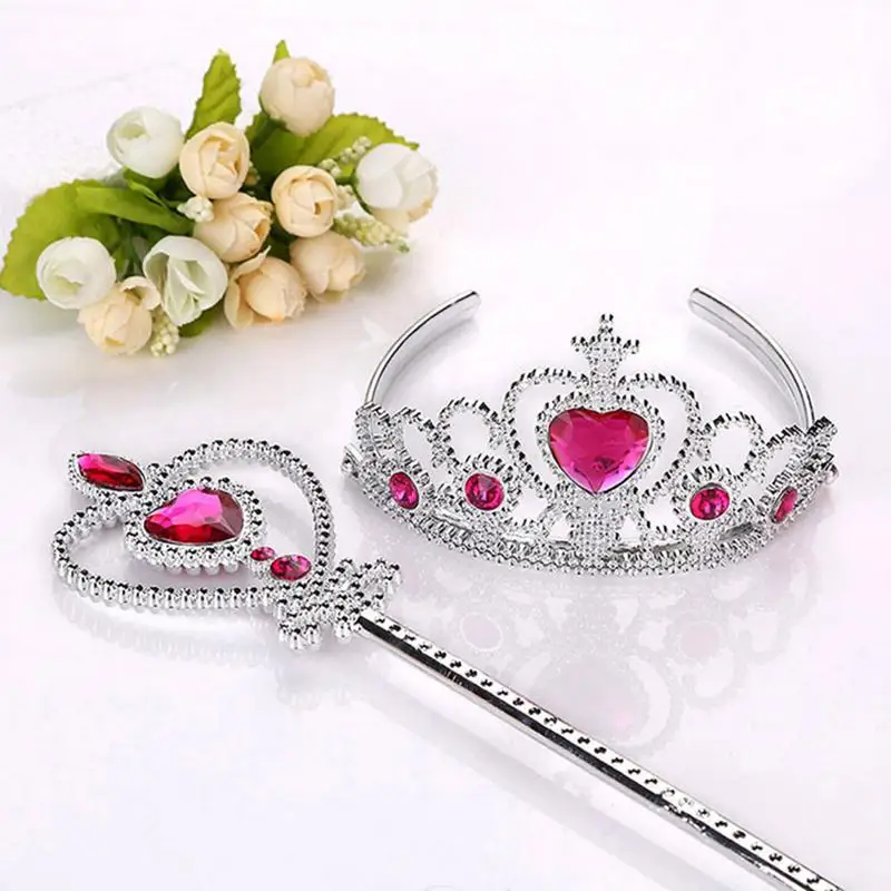 Для девочек 2 шт./компл. Принцесса Эльза \'s Tiara аксессуары для детей Алмазные