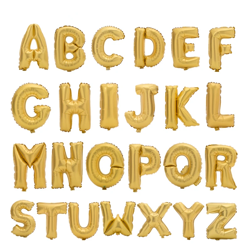 

Gold Alphabet Letter Balloons Foil Balloon Birthday New Year Wedding party Decoration custom Name DIY Balloon 16 inch