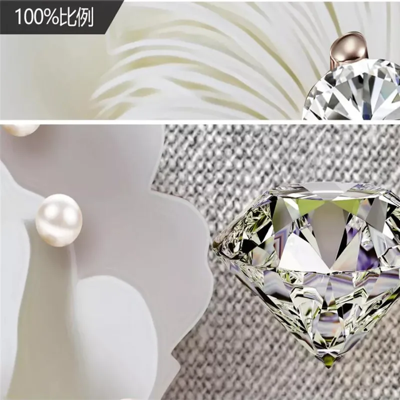 Atmospheric peony soft diamond jewel wall background professional production mural wholesale wallpaper poster photo | Обустройство