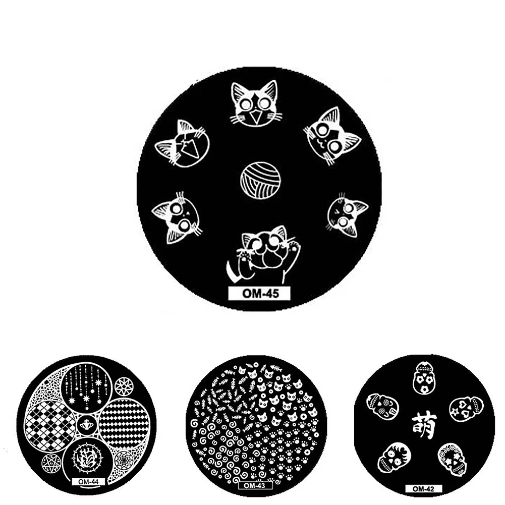 Ногтей штамповки пластины животного сетке Шаблоны маникюр инструмент подарок