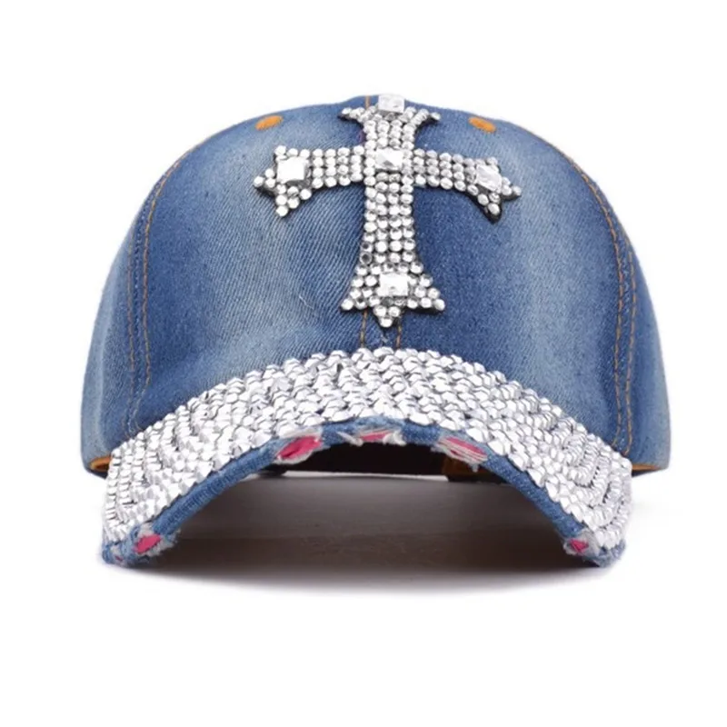 Новая бейсбольная кепка со стразами джинсы snapback для мужчин и женщин Повседневная