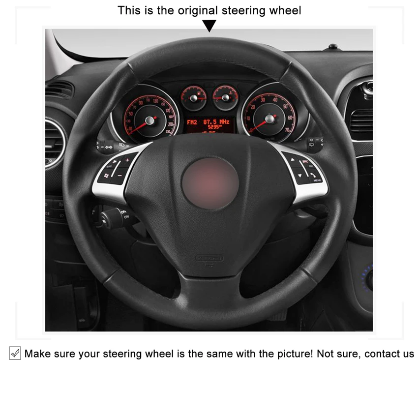MEWANT черный чехол рулевого колеса автомобиля из искусственной кожи для Fiat Bravo Punto