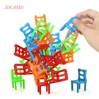 Мини-стул игрушечные балансирующие блоки, 18 шт., пластиковые монтажные блоки, стулья для укладки, детские развивающие Семейные игры, балансирующие игрушки для тренировок 