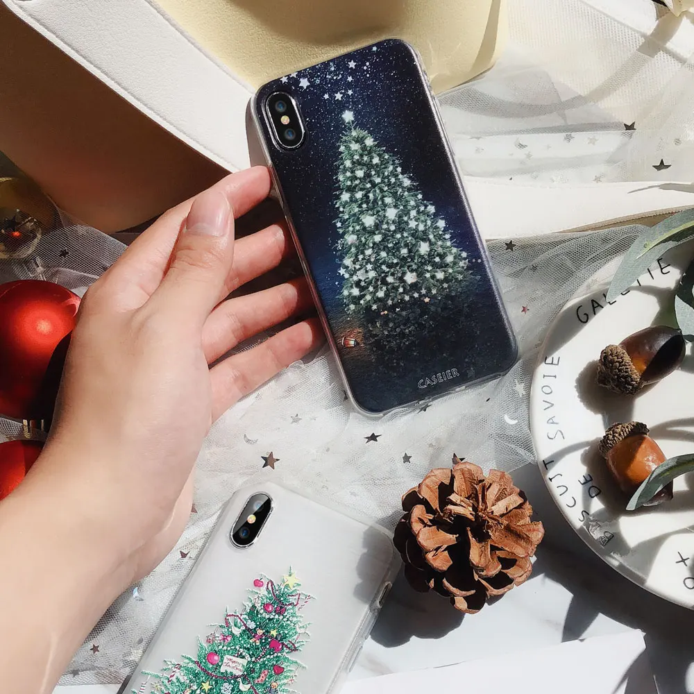 2020 CASEIER Новый год чехол на айфон 8 7 6S 6 5S Рождество телефон случаях Case для iPhone Plus X XS
