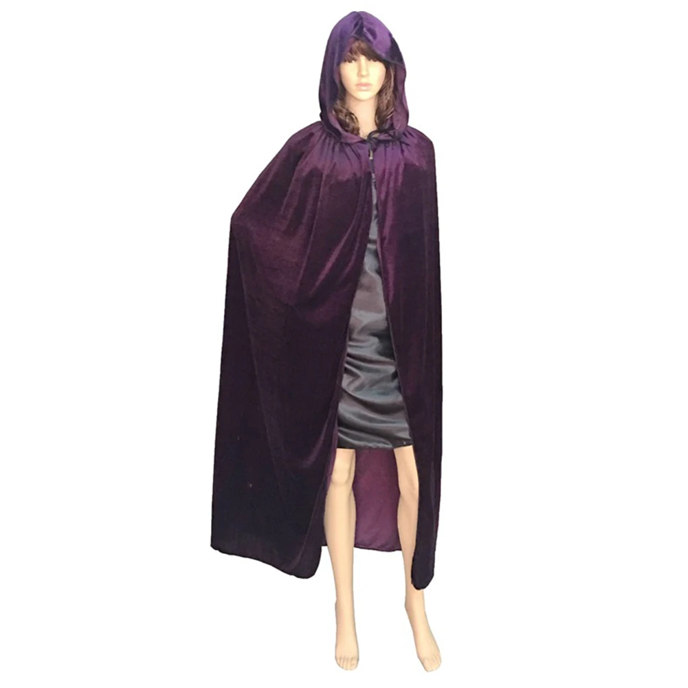 Взрослых Хэллоуин плащ с капюшоном длиной до пола мыс партия ведьма Robe Косплэй
