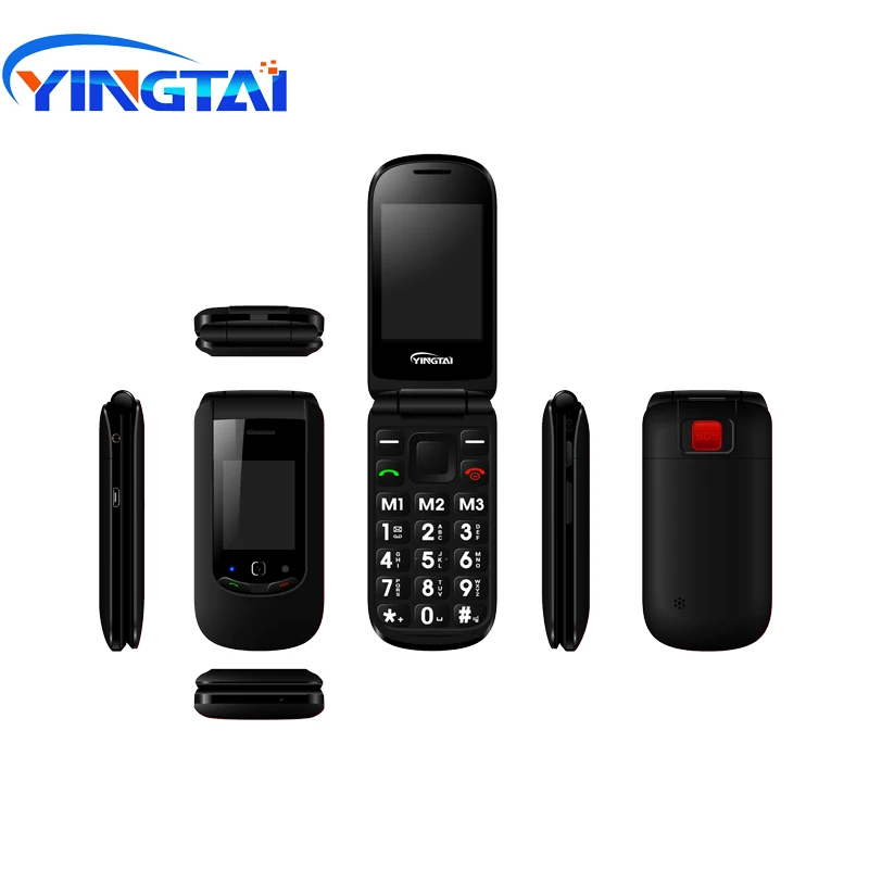 YINGTAI T10 3g разблокирована Dual Sim карты флип старшего мобильного телефона SOS клавишу