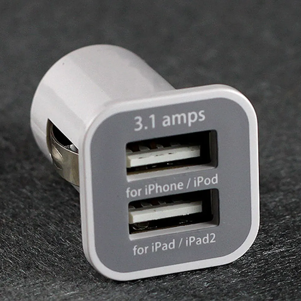 Универсальное автомобильное зарядное устройство мини с двумя портами USB адаптер для iPad iPhone