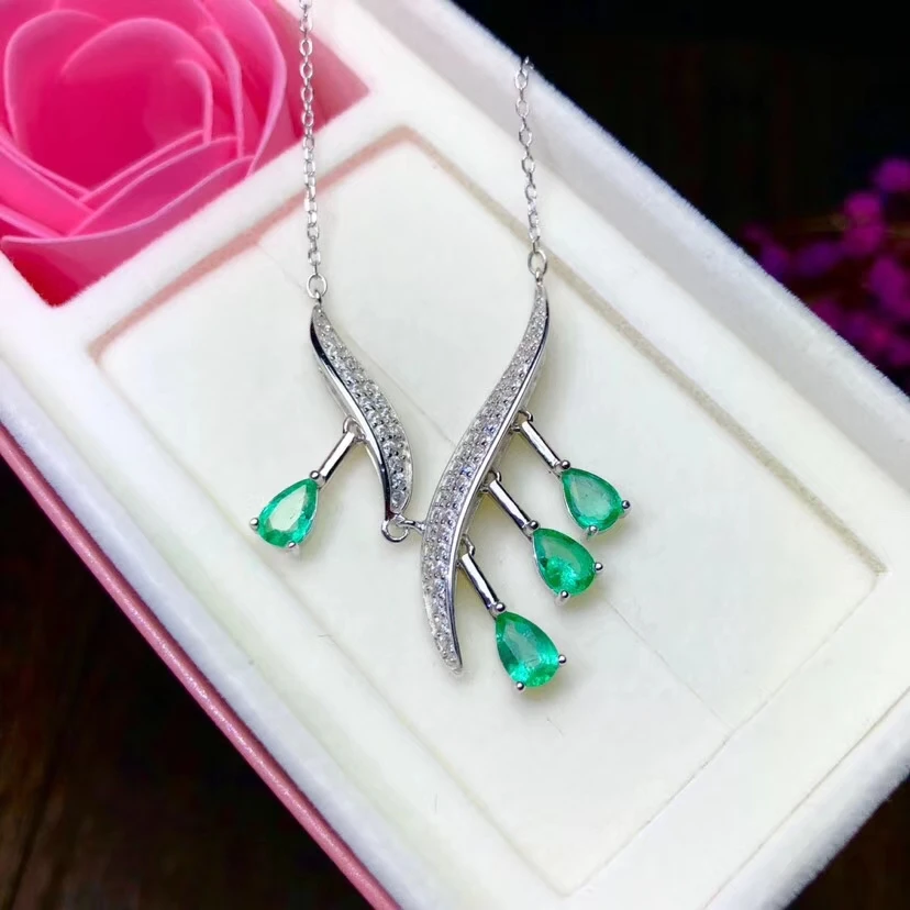 KJJEAXCMY boutique jewelry 925 Чистое серебро инкрустированное натуральное изумрудное