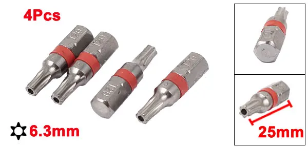 UXCELL 4 шт. 1/4 &quotшестигранный хвостовик T20 наконечник Магнитная отвертка Torx