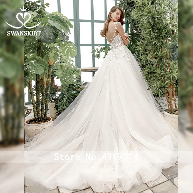 Свадебные платья Swanskirt романтические Vestido de novia 2020 бальное платье с аппликацией из