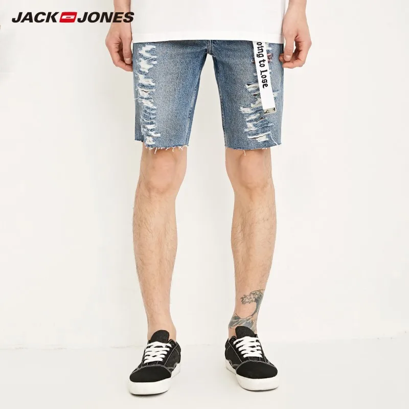 Мужские облегающие шорты JackJones рваные джинсы 218243505|Мужские шорты| |