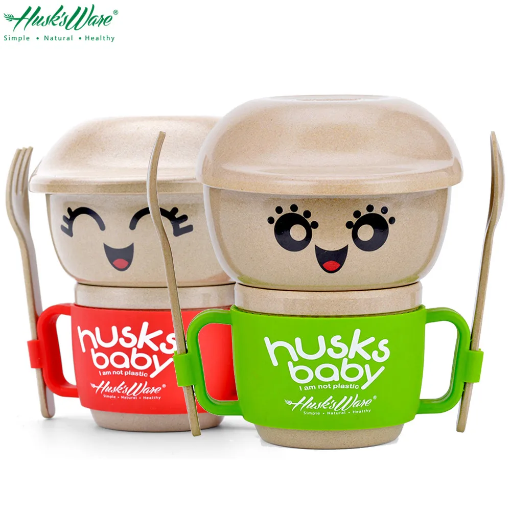 HUSK'S WARE натуральный подъем шелухи набор посуды для детей младенческий детский