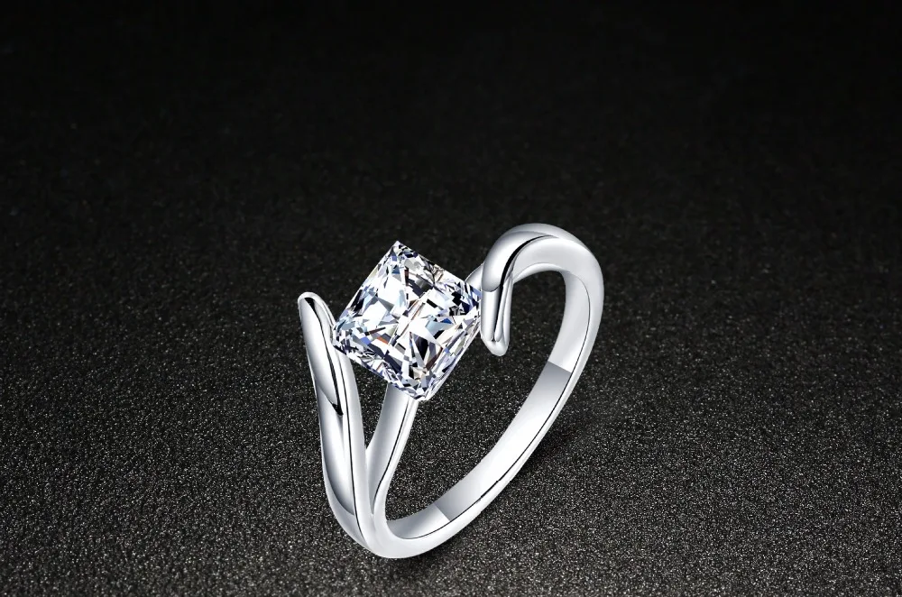 TJP New Arrival Crystal Women Finger Accessories Fashion 925 Sterling Silver Girl Bride Wedding Engagement Party Rings Shiny | Украшения и