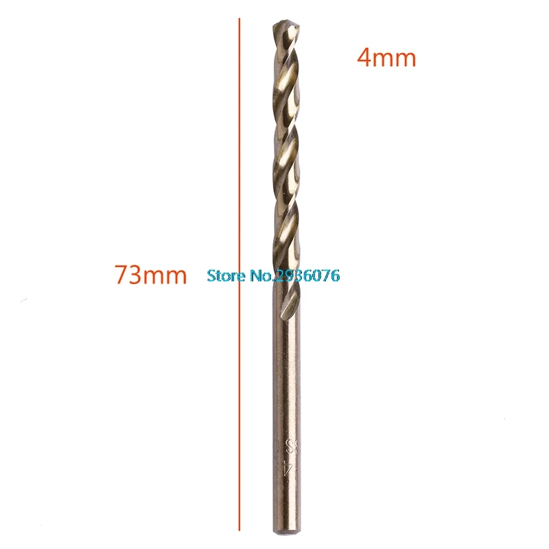 

OOTDTY 10Pcs/lot 4mm M35 Round Shank HSS-Co Cobalt Twist Drill Spiral Drill Bit APR3