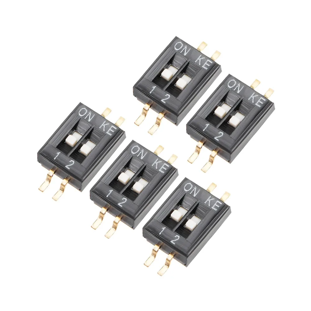 UXCELL 5Pcs SMD DIP Switches Black 1-2/48 Positions 1.27mm Pitch for Circuit boards Breadboards PCB All Pcb Projects Accessories |