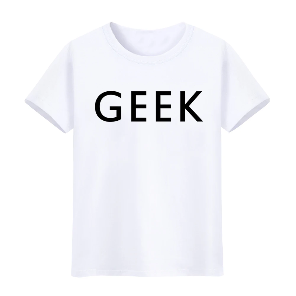 2017 стильные мужские Geek Письмо печати Футболка Повседневная короткий рукав