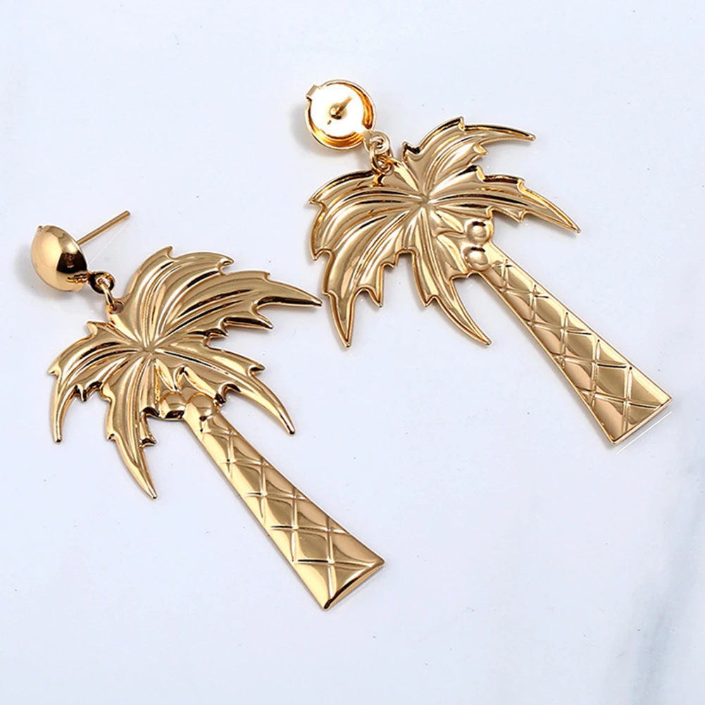 Для женщин Элегантный кокосовой пальмы Серьги-гвоздики летние пляжные изделия
