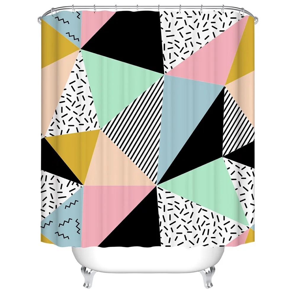 

Abstract Modern Geometric Line Hipster Shower Curtain