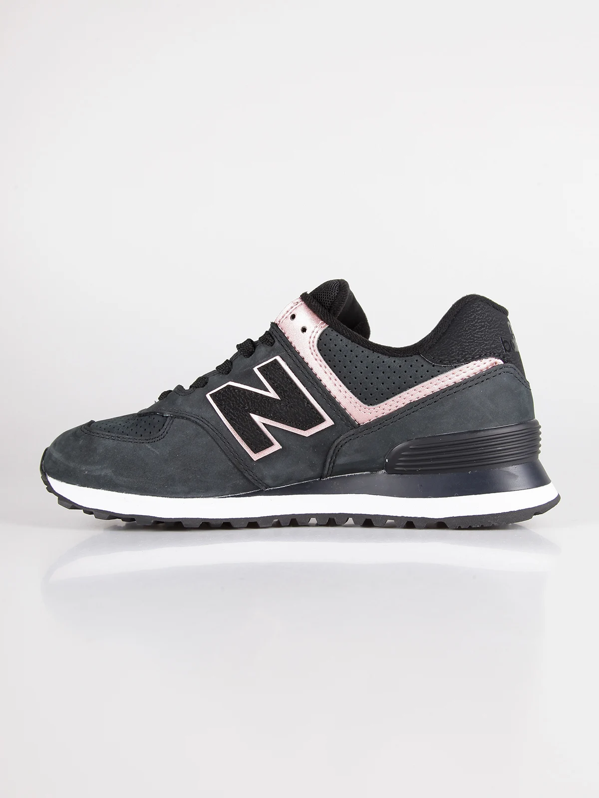 NEW BALANCE WL574NBK-Sneakers черной кожи и ткани | Спорт развлечения