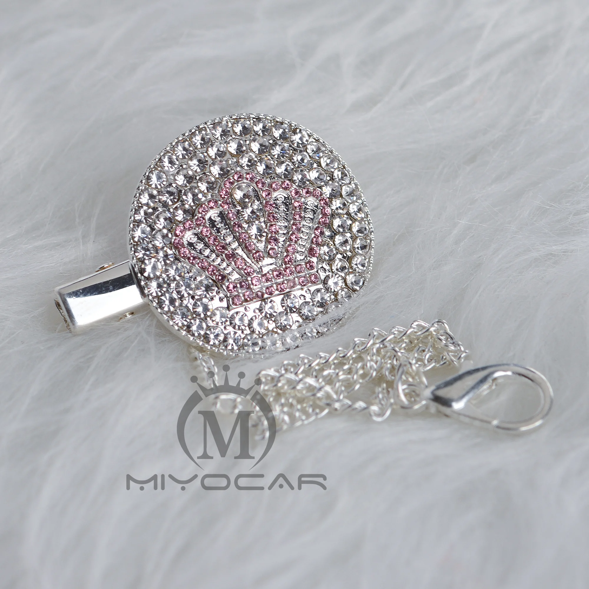 MIYOCAR bling pink princess пустышка зажим держатель цепь металлическая безопасно для