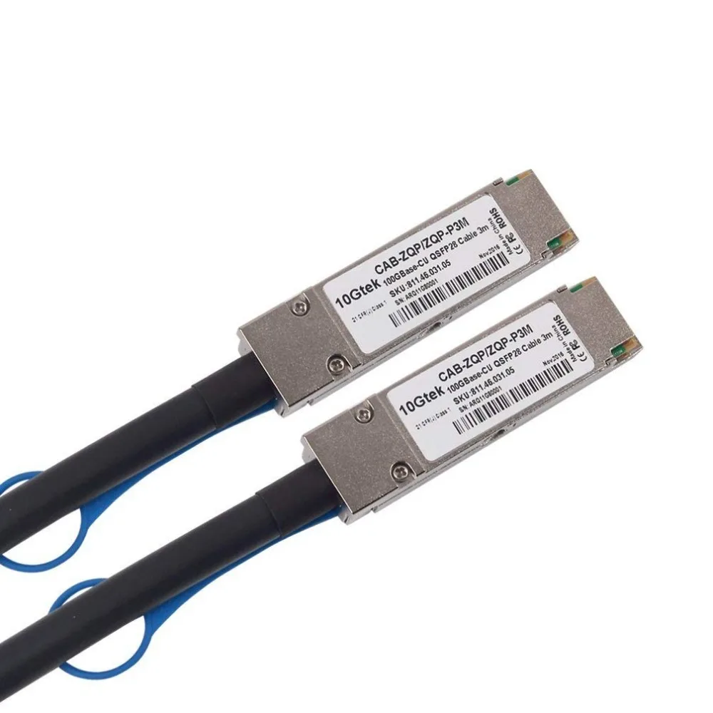 10Gtek для QSFP-100G-CU3M 3-метровый 100 ГБ/сек. QSFP28 пассивный медный кабель прямого