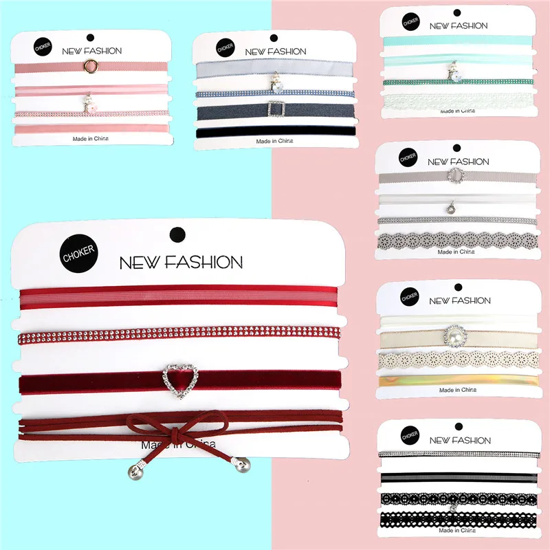 Женский комплект из колье и серёг с кружевом | Украшения аксессуары