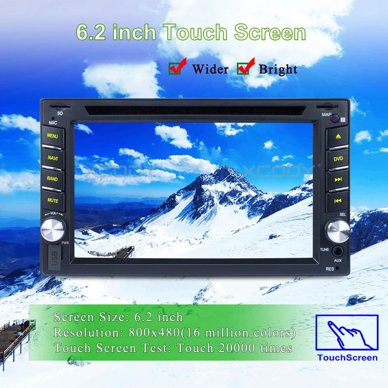 Essgoo 6," 2 Din автомобильный стерео радио dvd-плеер gps Навигация FM RDS USB HD экран Bluetooth Камера заднего вида Aux аудио Авторадио