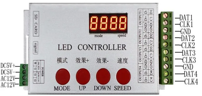 DMX512 контроллер Полноцветная 12-24 В (пульт дистанционного управления) | Лампы и
