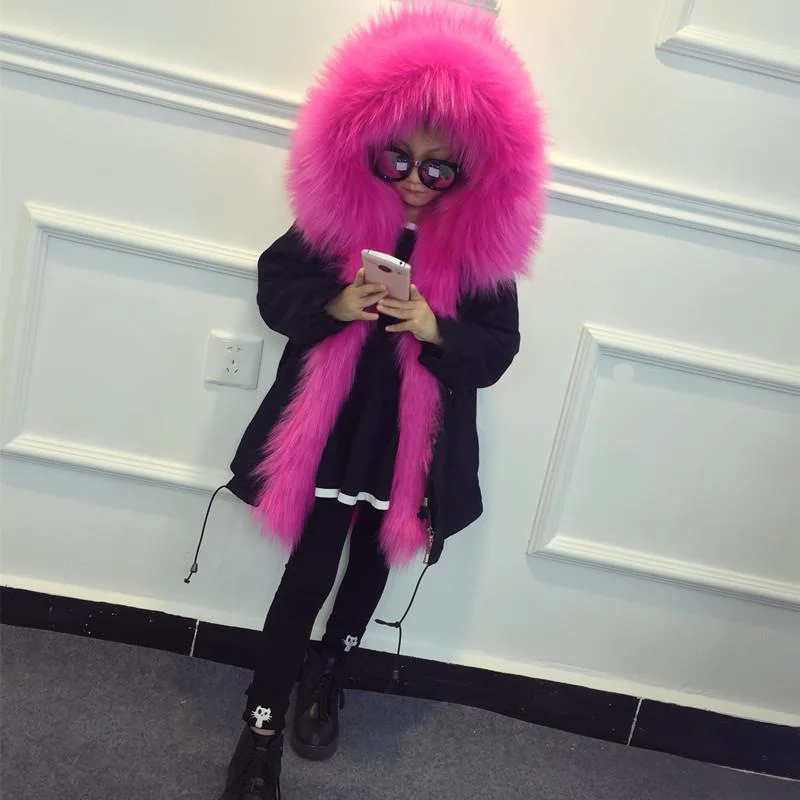 

Russia Winter Girls Coat Thicken Fox Fur Liner Detachable Jackets Children Outerwear Baby Girls Warm Coat Parka WUA7112501