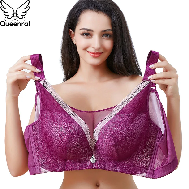 Queenral CDE Бюстгальтер Push Up Бюстгальтеры Для Женщин Плюс Размер Bralette BH 44 46 48 50 52
