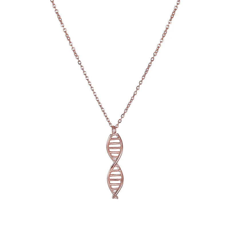 Молекулярный слой DNA, подвеска, химическая молекулярная спираль, стальные ожерелья для женщин, серебро, золото, биохимия, биология, ювелирные изделия VN049