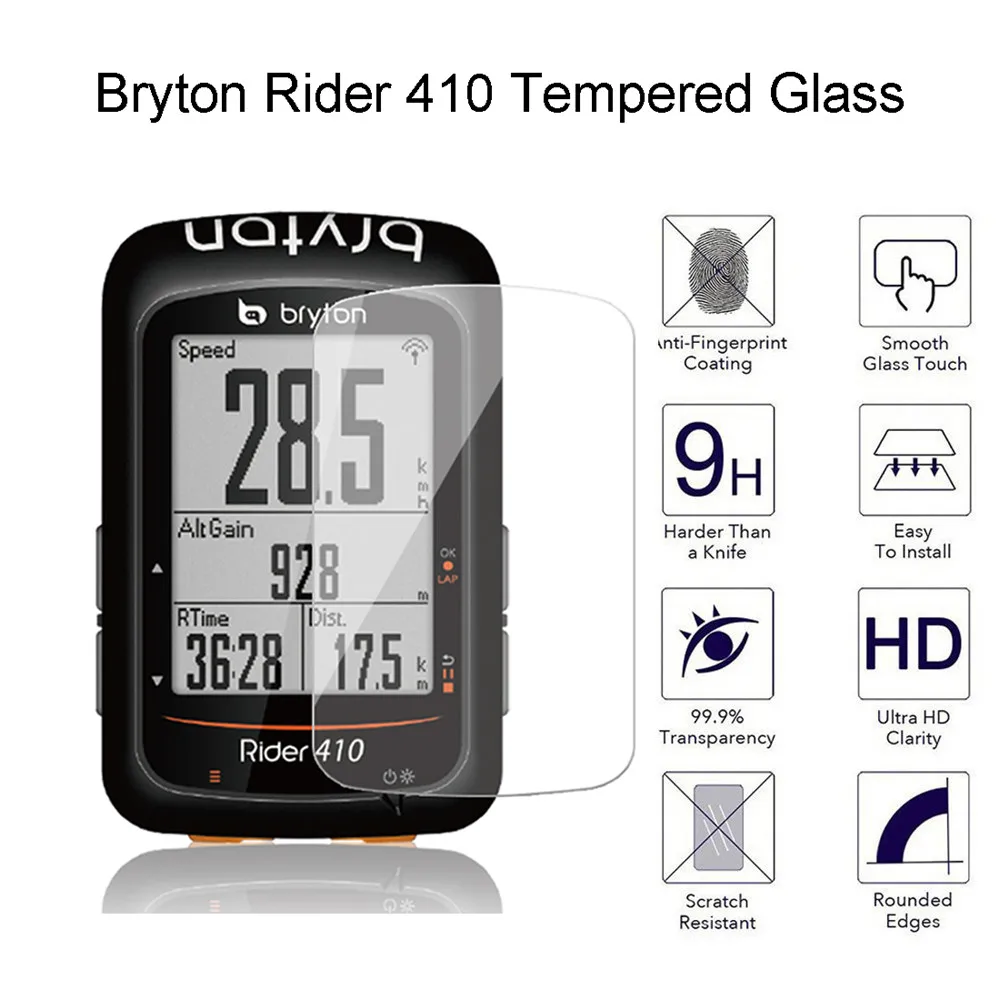 Закаленное стекло 9H для Bryton Aero 60/Rider 410 прозрачное защитное без царапин 2
