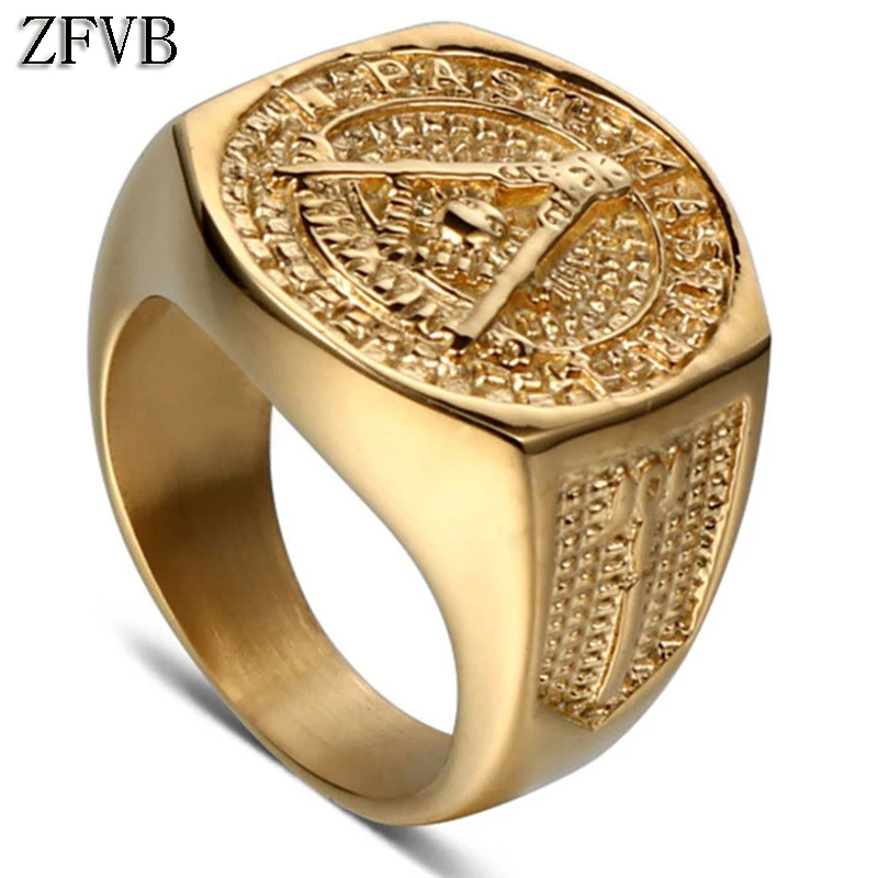 ZFVB классические масонские кольца для женщин 316L нержавеющая сталь Bling Золото Цвет