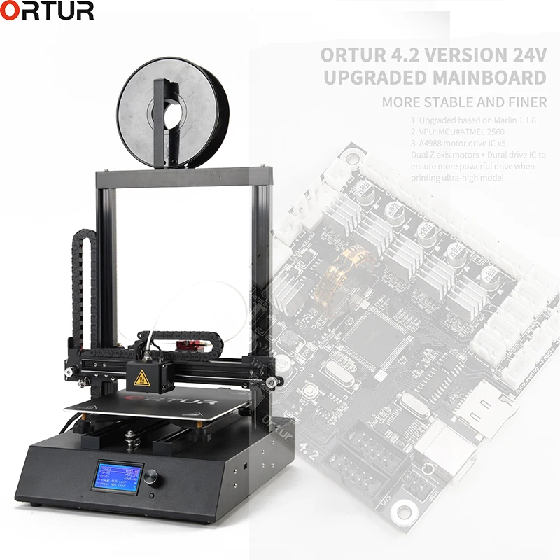 Модернизированный Настольный 3D принтер Ortur Factory с защитой от