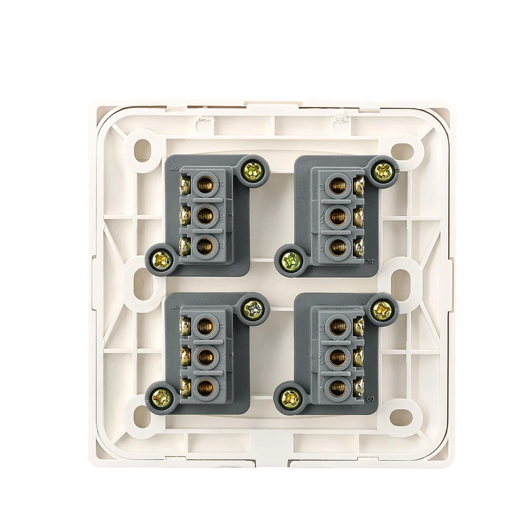 

Cognag 4 Gang 2 Way 10A Light Wall Switch 220~250V Factory Direct Sale Electrical Push Button White PC Frame Panel Lamp Switches