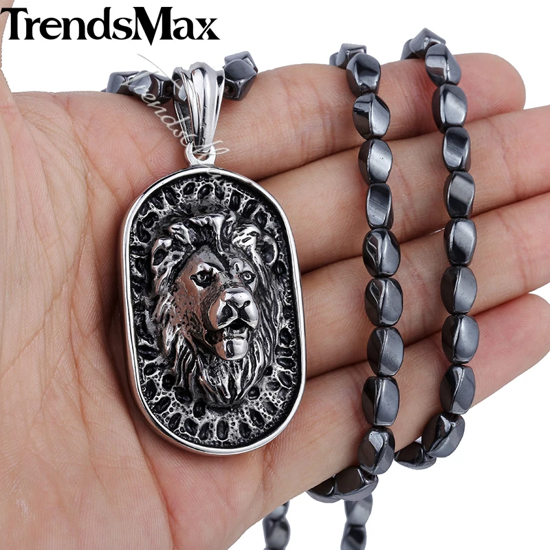 Trendsmax 5 мм * 68 4 см железная галлстоун звено цепи 316L Нержавеющая сталь ожерелье с